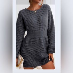 Grey sweater dress